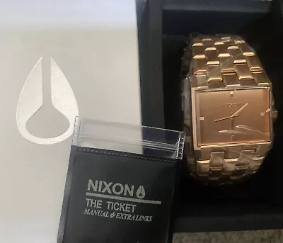 RARE Nixon The Ticket 2 Watch Rose Gold Mens / Unisex 34mm Rotolog Style • $165