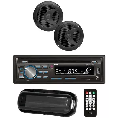 Pyle PLCDBT65MRW Bluetooth Marine Stereo Radio CD Receiver & 2x 6.5'' Speakers • $116.99