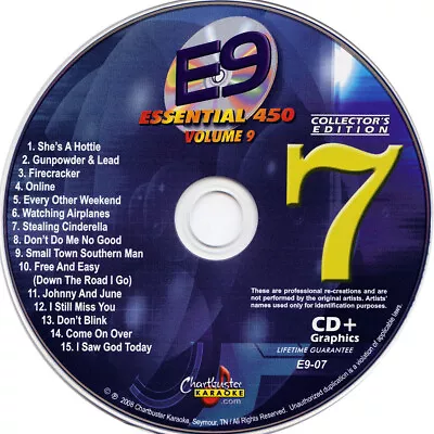 CHARTBUSTER ESSENTIAL KARAOKE CD+G CBE-9 Disc-7 Miranda LambertToby Keith • $9.99