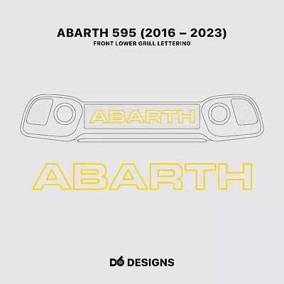 Abarth Front Grill Letters | 595 Series 4 (2016–2024) | Yellow • £30