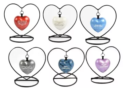 Mini Cremation Keepsake Ashes Urn Fully Personalised HangingHeart Various Design • £44.99