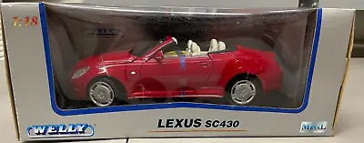 WELLY 1:18 Lexus SC430 Red Convertible 2Dr Diecast Car Model Vintage 2518W NEW • $47.99