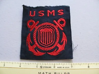 Ww2 Era U.s. Merchant Marine Meritime Service Large Colored Woven Patch ~nice~ • $9.99