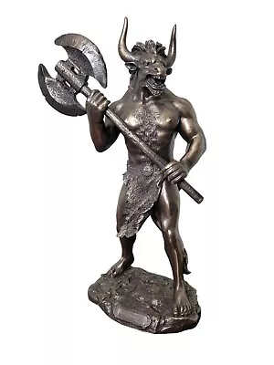 10 3/4  Minotaur Holding Axe Greek Mythology Labyrinth Bronze Statue • $64
