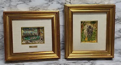 Vtg 3D Foil Art? Signed F. Gregorace & Felicia Framed Matted Glossy GUC  • $45