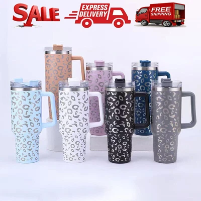 $8.99 • Buy 40oz Tumbler Stainless Steel Insulated Travel Mug With Straw And Lid Coffee Mug