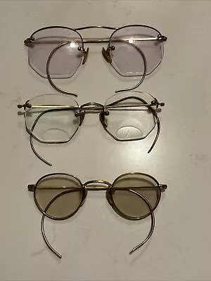 Vintage Gold Rimmed Eye Glasses Lot Of 3 • $59.99