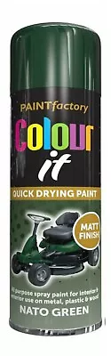 1/2/3/ 4 X Nato Green Matt Spray Paint 400ml / 250ml For Car Wood Metal Plastic • £12.99