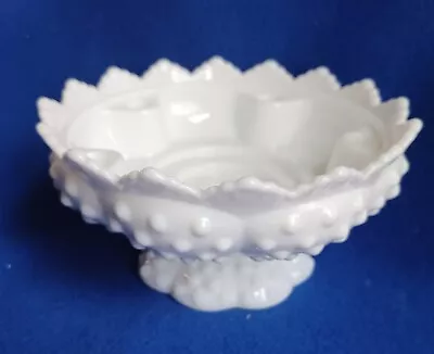 Vintage White Milk Glass Hobnail Centerpiece Multi Candle Holder Bowl • $20