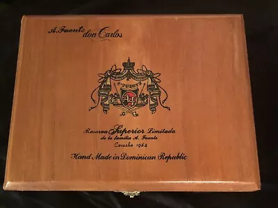 A. Fuente Don Carlos Hinged Lid Vintage Wooden Cigar Box 7 3/4   5 1/8   2 3/4  • $6.99