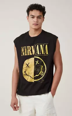 Nirvana Kurt Cobain Dave Grohl Oversized License Muscle Tank • $29.99