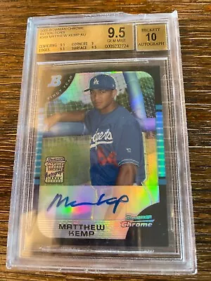 2005 Bowman Chrome Refractors Auto Rc #349 Matt Kemp Gem Mint Bgs 9.5 10 /500 • $125