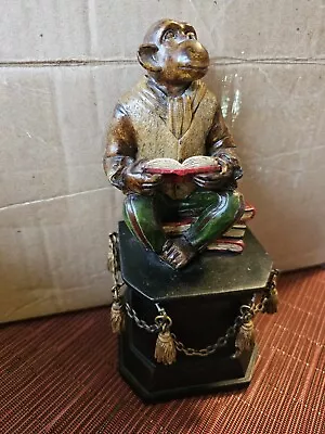 Heavy  Monkey Reading A Book  Statue/Bookend 8  • $55