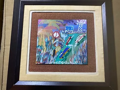 Moses Atwell Outsider Art  Cars In Landscape Scene  Oil Painting - Signed/Framed • $118.50