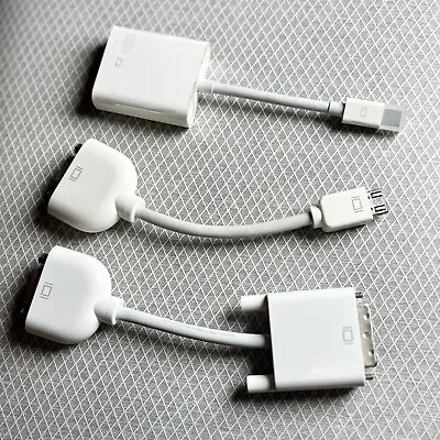 Lot Of 3 Apple Adapters • Incl. Mini Display Port To VGA Adapter NEW VGA To DVI • $25