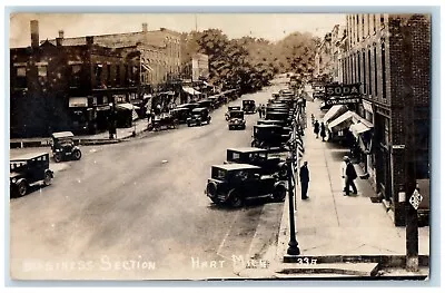 Hart Michigan MI Postcard RPPC Photo Business Section Soda CW Noret Cars C1910's • $32.47