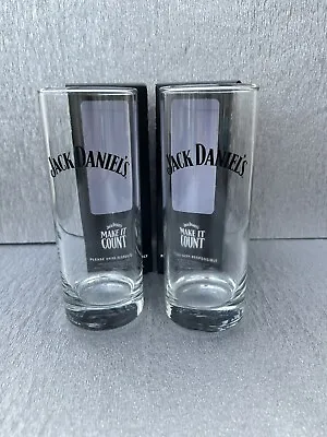 PAIR OF JACK DANIELS TALL GLASSES - Damaged Boxes • £8.99