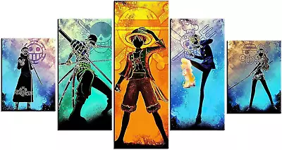 One Piece Poster Anime Canvas Luffy 5 Pieces HD Print Painting Decoration Pictur • $66.30