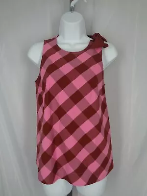 J Crew Gingham Check Bow Shoulder Sleeveless Top Size 00 New • $41.26