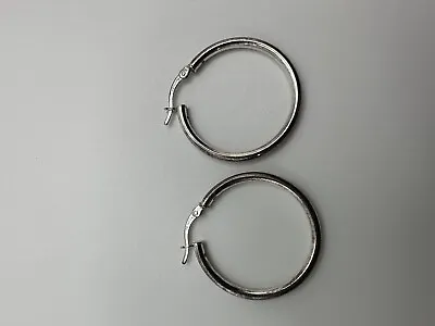 Vintage Sterling Silver Hoop Earrings 3cm  • $12.80