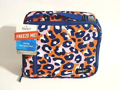 Packit Freezable Classic Lunch Box Wild Leopard Blue Pink Orange Bag Container • $16.99