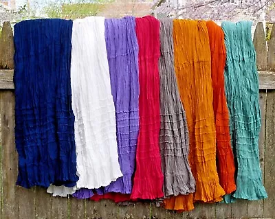 Mexican Skirt Light Weight 100% Cotton Peasant Hippie Boho Cowgirl Elastic Waist • $33.50