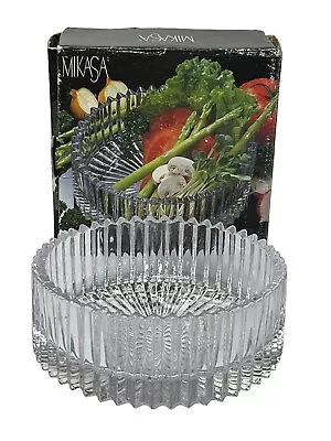 Mikasa Diamond Fire Hostess Bowl Crystal Serving Fruit Candy Bowl 6 In X 2 In • $24.95