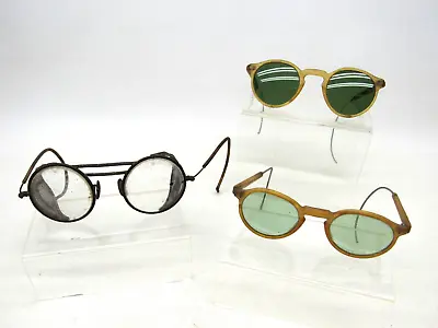 3 Antique Welding Glasses Willson Safety Goggles Steampunk Vintage Retro • $99.99