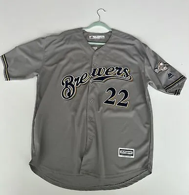 Majestic Milwaukee Brewers #22 Christian Yelich Playoff 2018 MLB Jersey • $44.95