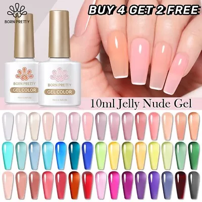 BORN PRETTY Jelly Nude Gel Nail Polish 10ml Translucent Soak Off UV Nail Polishes • $2.33