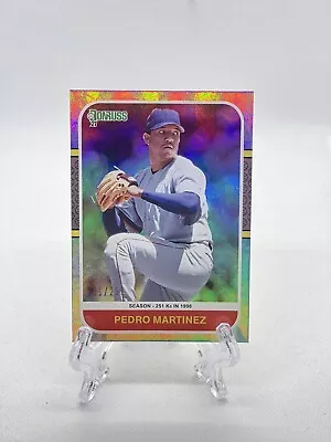 2021 Panini Donruss Pedro Martinez Season Stat Line Rainbow Foil 211/251 Red Sox • $1.25