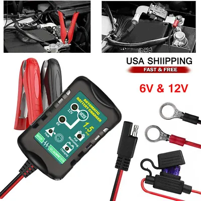 $20.91 • Buy 6V 12V Automatic Battery Charger Maintainer Motorcycle Trickle Float For Tender