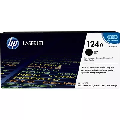 HP 124A Genuine Black Toner Cartridge - Q6000A HP Laserjet 1600 2600 2605 CM1015 • £55