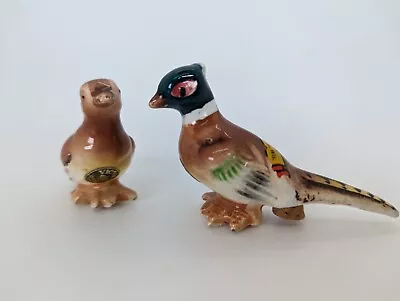 Victoria Ceramics Pheasant Salt And Pepper Shakers Vintage Prairie Du Chien WI 2 • $18