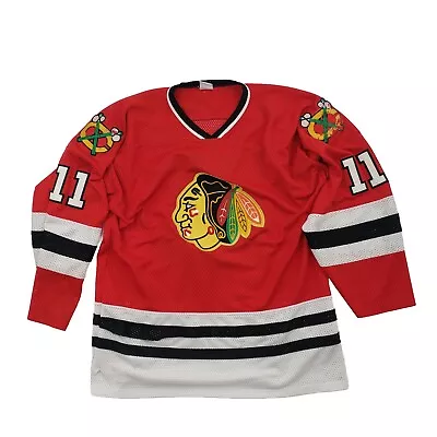 Vintage Athletic Knit Chicago Blackhawks Hockey Jersey NHL Men's 42 • $29.99