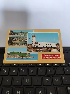 Greetings From Scarborough Postcard The Spa Lighthouse South Bay  • £2.99