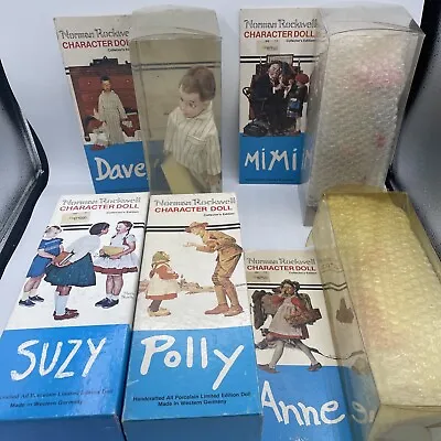 $30 • Buy Norman Rockwell Character Doll Collection Edition 5 Lot In Box - Vintage