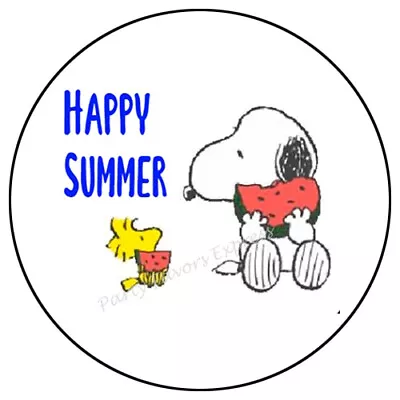 Happy Summer Cartoon Dog Envelope Seals Labels Stickers Party Favors • $4.49