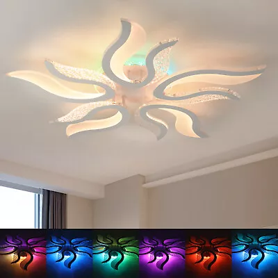 Modern RGB LED Ceiling Light Flush Mount Fixture Lamp Chandelier Living Room D • $45.85