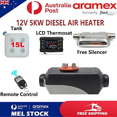 $152.95 • Buy 5KW 12V Diesel Air Heater Vent Tank Duct Thermostat Caravan Motorhome Remote