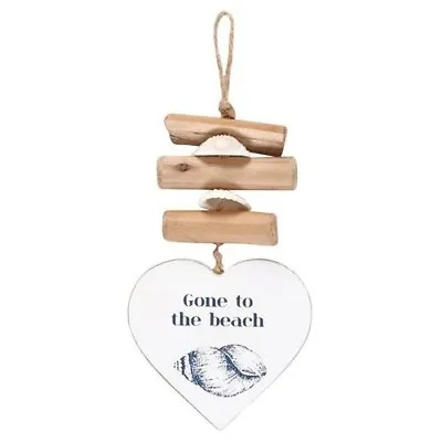 £10.99 • Buy Gone To The Beach Driftwood Heart Sign