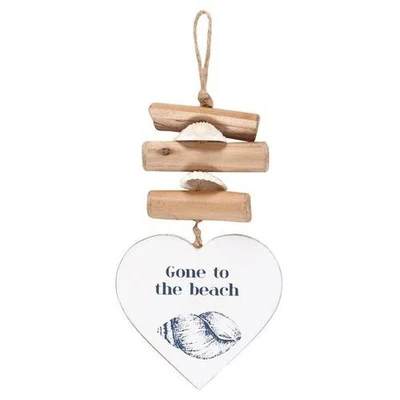 £10.99 • Buy Gone To The Beach Driftwood Heart Sign