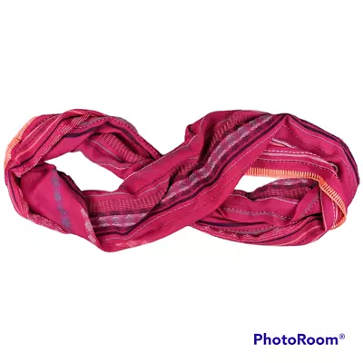 Woven Infinity Loop Scarf 70x27 Pink Multicolor Bright Orange Trim • $6.27