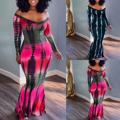 $42.26 • Buy Casual Dresses For Teens Women Long Sleeve Elegant Evening Dress Print