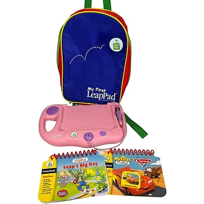 Leap Frog My First Leap Pad Learning System Pink With Books And Backpack • $29