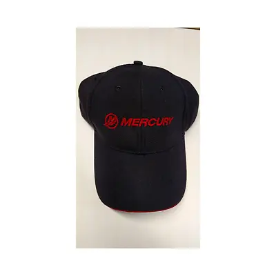 New Authentic Mercury Marine Twill Cloth Hat Black/ Red Logo • $26.99