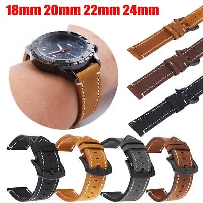 £8.62 • Buy Genuine Leather Watch Strap 18/20/22/24mm Quick Release Replacement Watch Band
