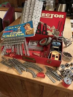 VINTAGE GILBERT ERECTOR SET NO. 6 1/2 ELECTRIC MOTOR WORKS! 1950's • $25