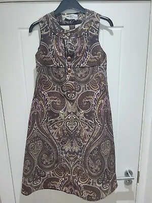 £15 • Buy A-line 60's Paisley Hand Made Dress Size X-small 8-10 (15.5 Inches Pit To Pit)