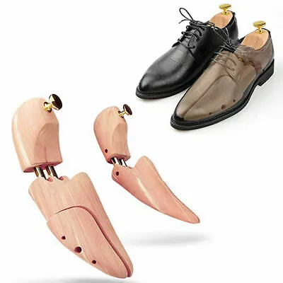 1 Pair Flexible Men's Shoe Trees With Twin Tube Cedar Wooden Boot Stretcher US  • $22.94